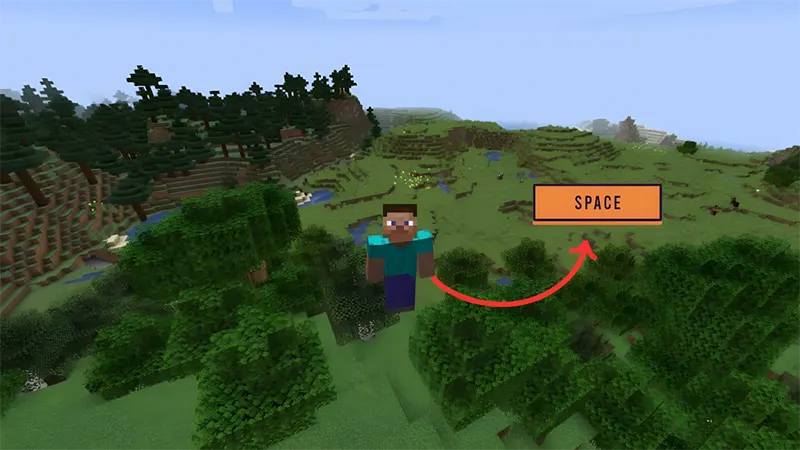 Bay trong Minecraft chế độ Creative