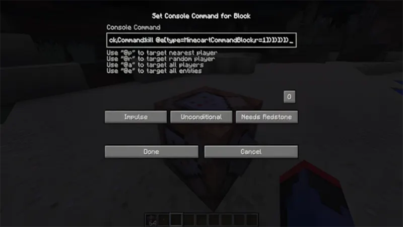 Tạo và kích hoạt command block