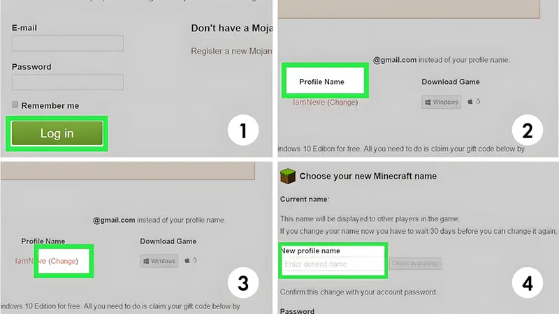 Các bước thay đổi tên người dùng Minecraft trên Java Edition