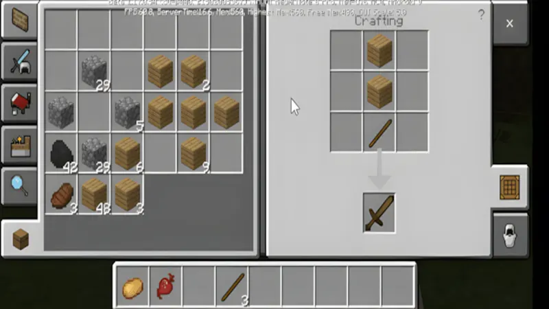 Cách làm kiếm gỗ trong Minecraft