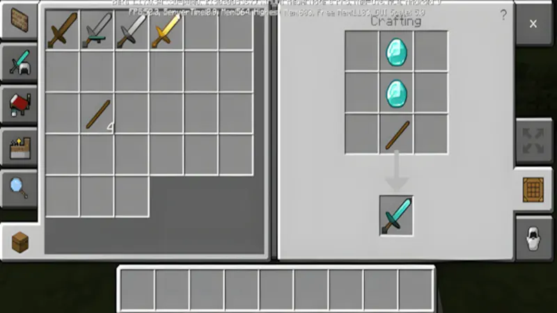 Cách làm kiếm kim cương trong Minecraft