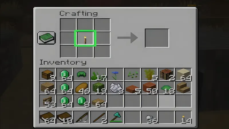 Đặt đuốc vào khe trung tâm