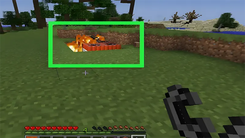 Đổ dung nham hoặc nổi lửa gần TNT