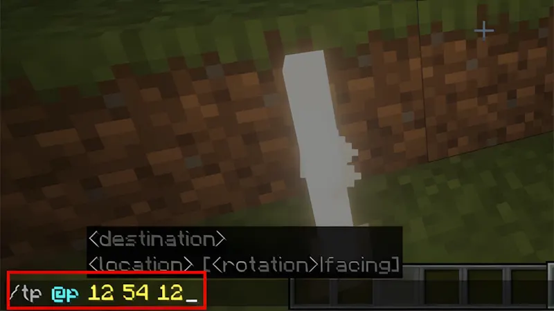 Dùng lệnh dịch chuyển trong Minecraft