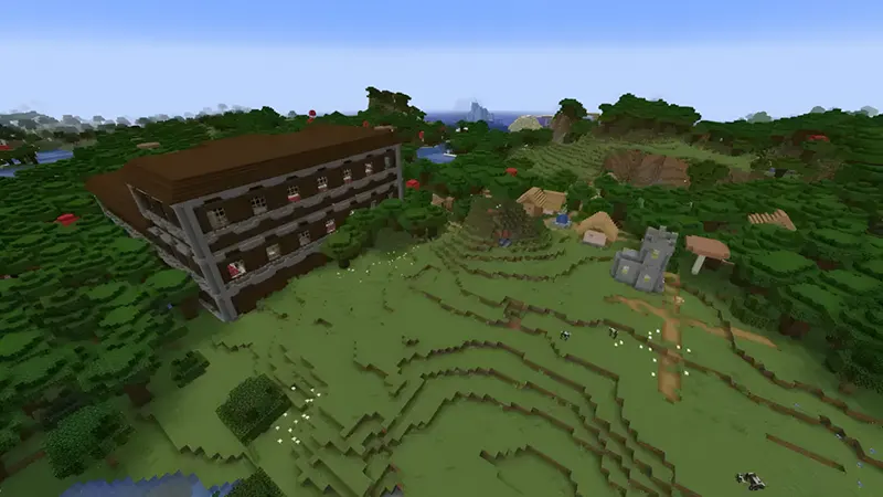 Làng đồng bằng cạnh biệt thự rừng