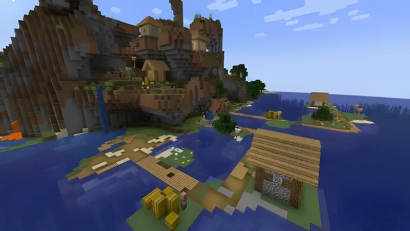 Ngôi làng nằm dưới núi đá