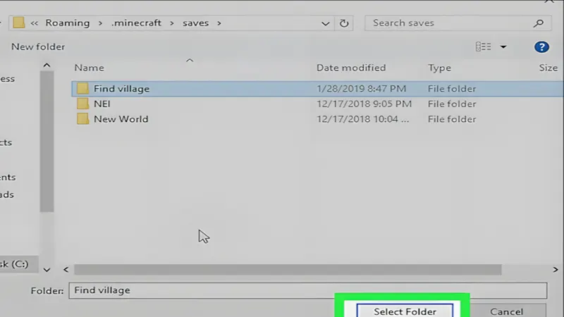 Nhấp vào Select Folder