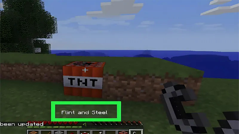 Sử dụng dụng cụ đánh lửa (flint and steel)