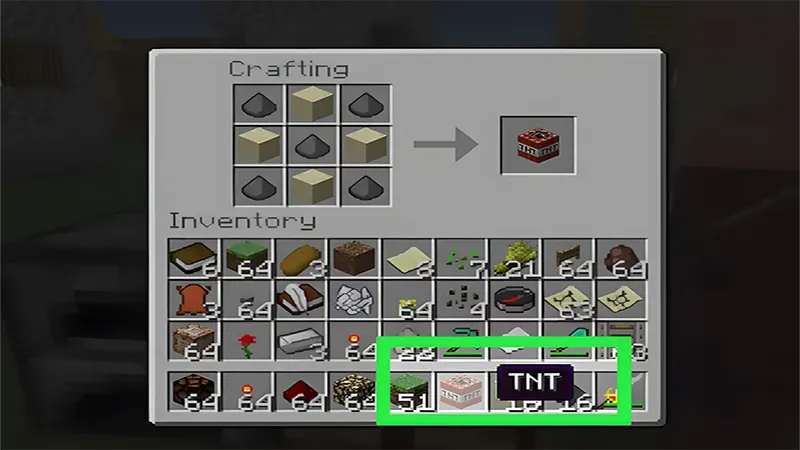 Thêm TNT vào túi đồ