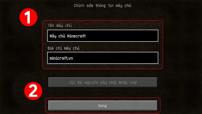 Bước 2: Đăng ký hoặc tạo server