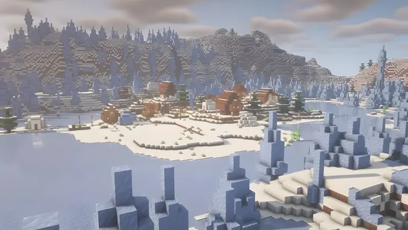 Ice spike ringed village