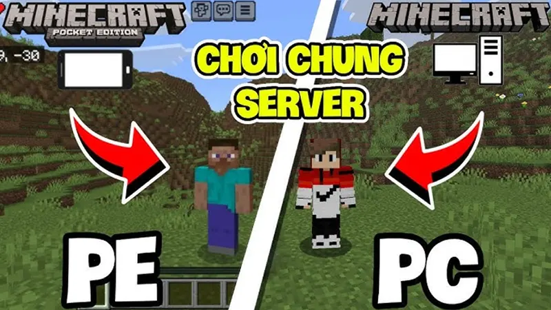 Minecraft pc có chơi chung với pe được không