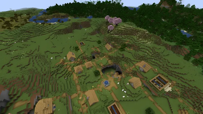 Ngôi làng gần những cây anh đào